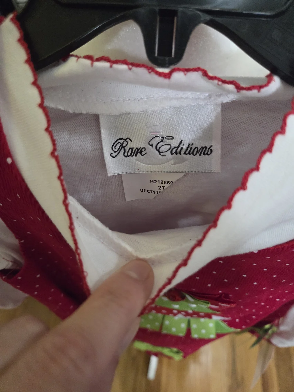 Rare Editions Red and White Christmas Tree Polka Dot Dress Set